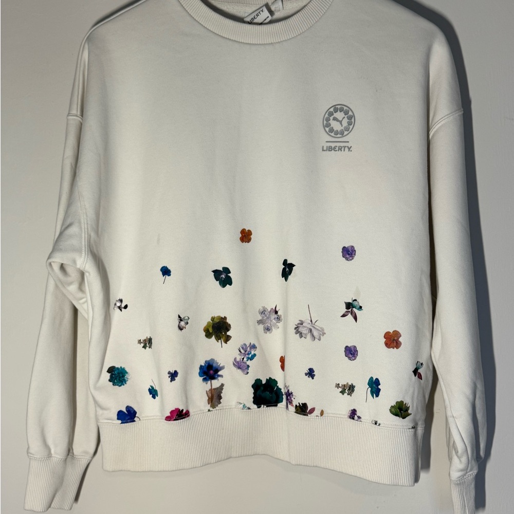 Puma Cream Floral Accent Crewneck Sweatshirt - Picture 5 of 10